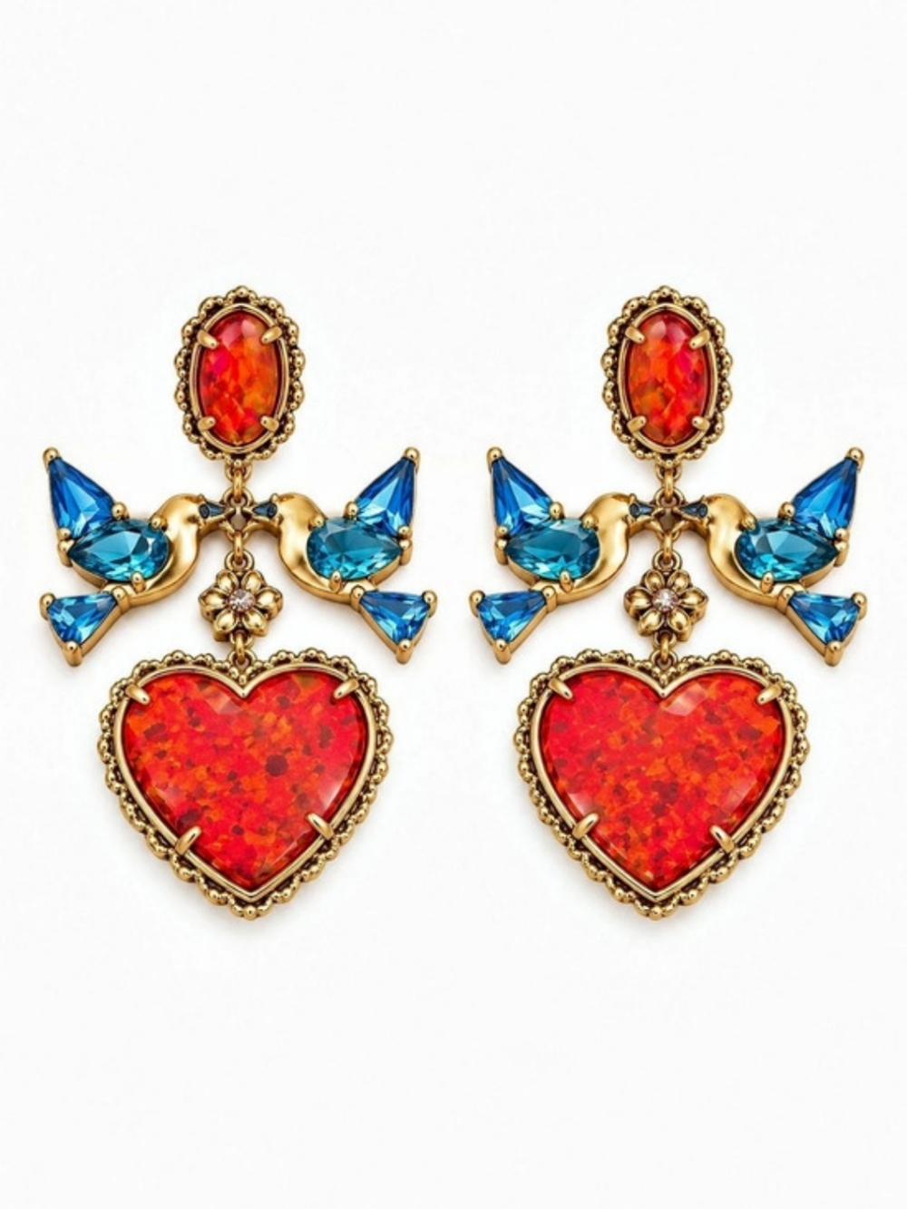 Disney x Kendra Scott Snow White Heart Statement Earrings NWT